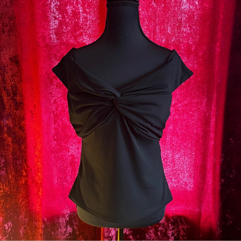 Twist-Front Black Top